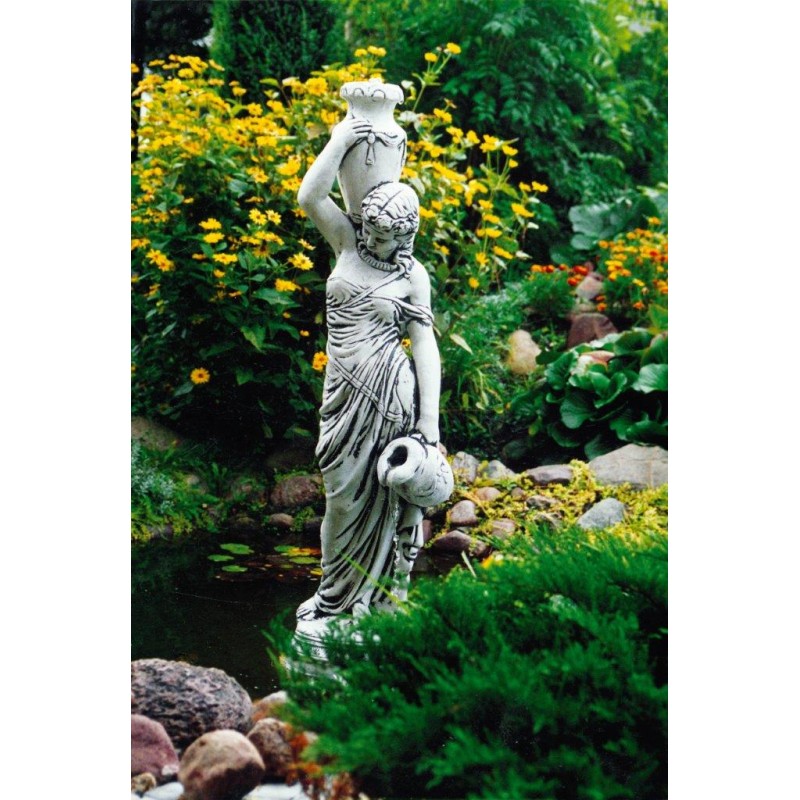 Die Gartenfigur aus Beton zeigt eine Frau mit Vasen | Frau Skulptur Krug Vase Figur Gartenfigur Skulptur Figuren
